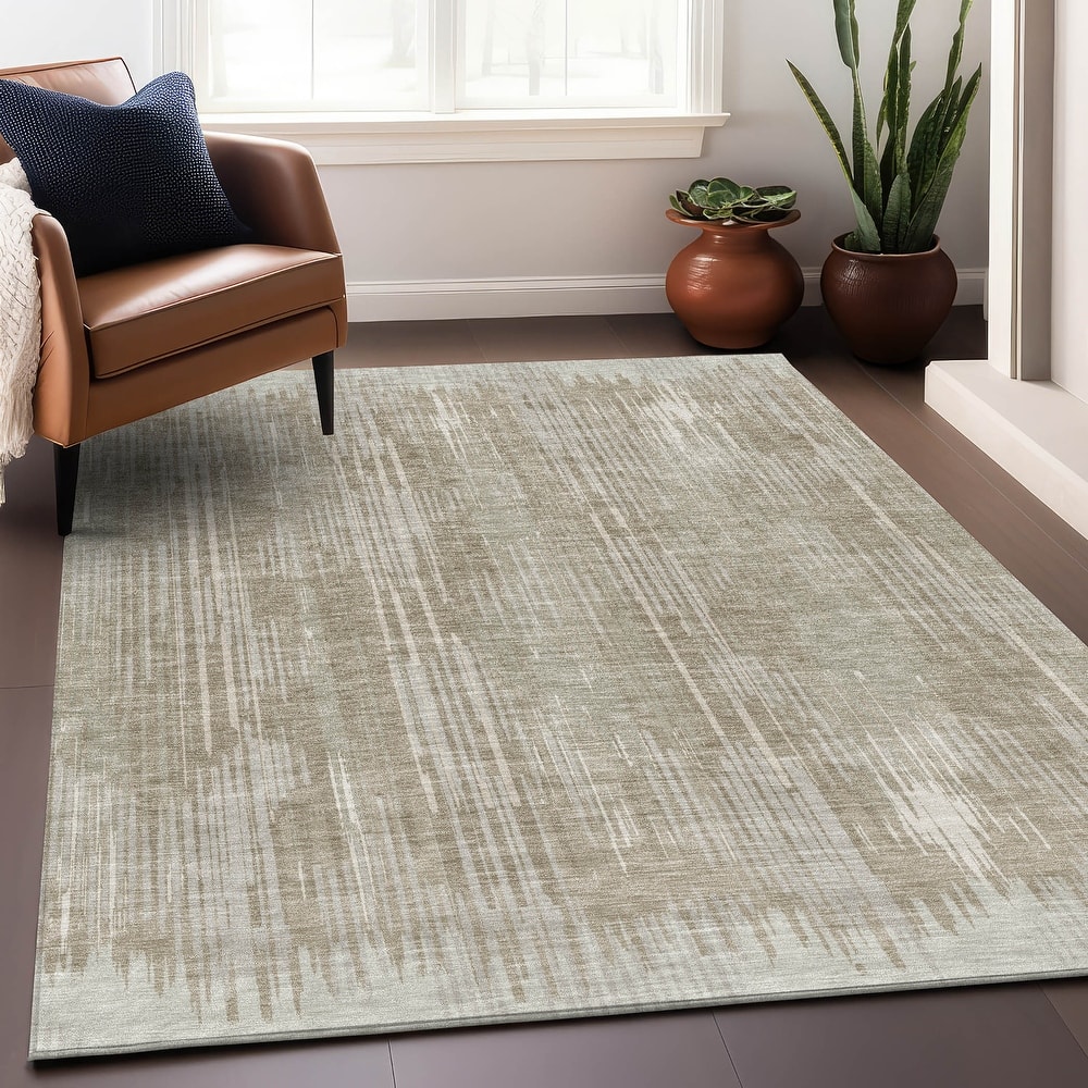 Premium Washable Super Soft Transitional Stripes Mayfield Rug
