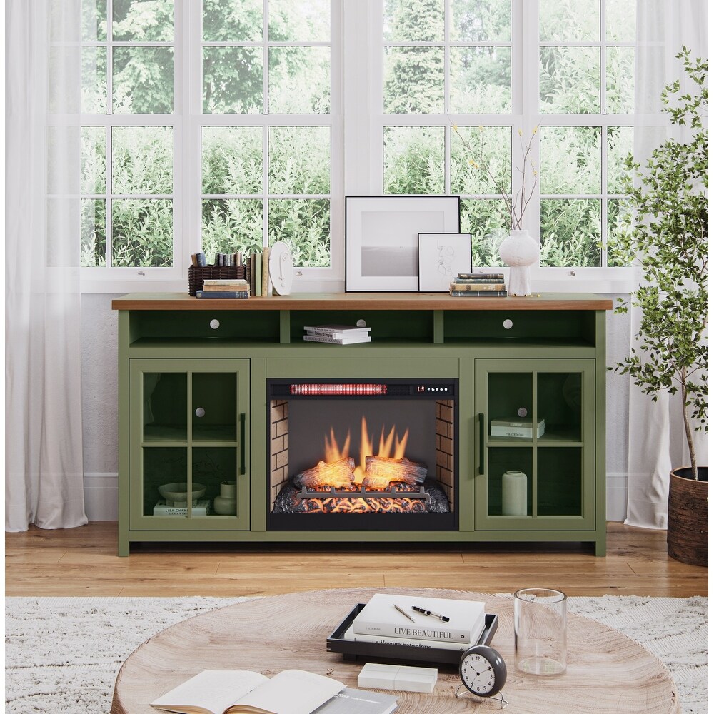 74 inch tv stand with fireplace sale