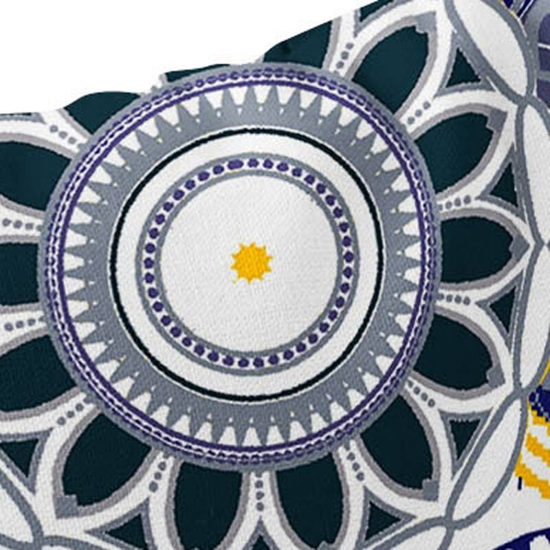 HomeRoots Set of Two 16" X 16" Blue and White Blown Seam Floral Indoor Outdoor Throw Pillow - 16.00' X '16.00' X '5.00