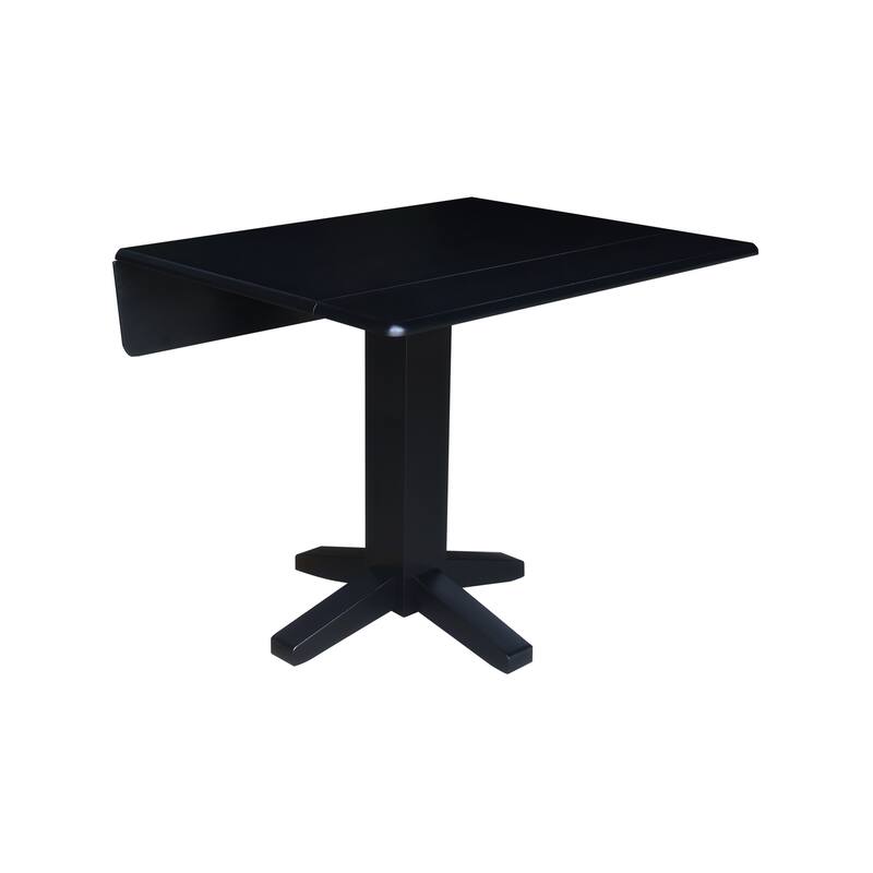 36 in. Solid Wood Square Dual Drop Leaf Dining Table