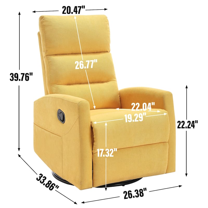 360° Swivel Rocking Recliner Chair in Polyester for Living Room