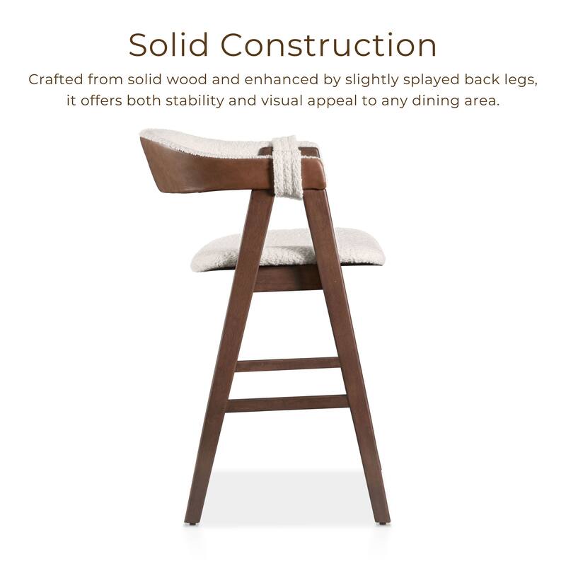 Furniture of America Shaw Mid-century Boucle Counter Height Dining Chairs (Set of 2)