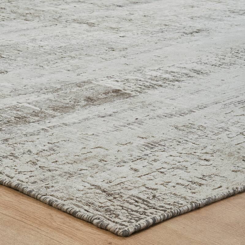 Urban Distress Abstract Silver Handmade Area Rug