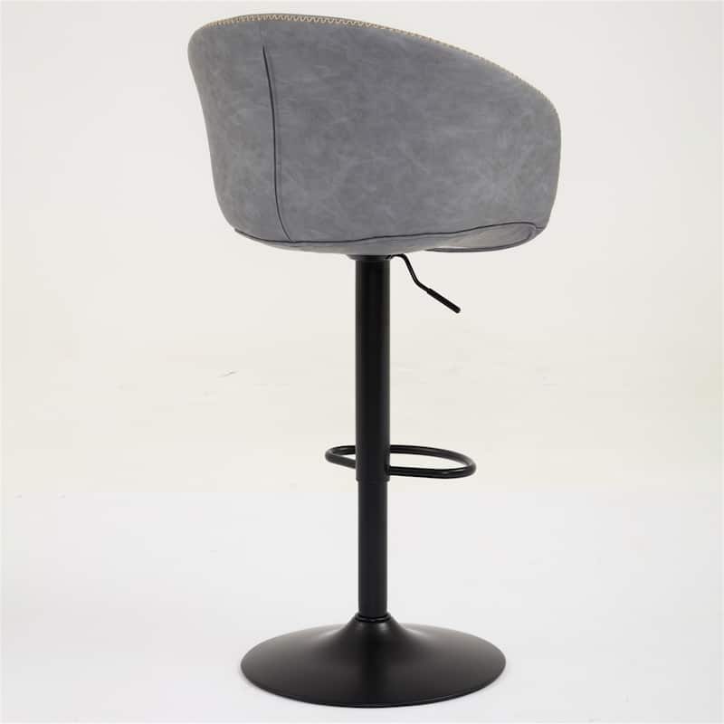 Adjustable Swivel Leather Upholstered Counter Height Bar Stool w/ Base