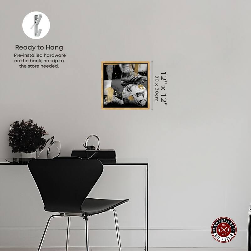 Notoriart Soccer Cleats Framed Soccer 1 Piece Canvas Wall Art