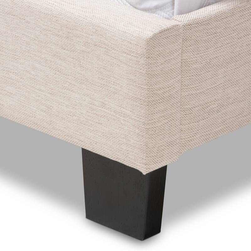 King Size Bed Upholstered Fabric Headboard Classic Design Bedroom Furniture