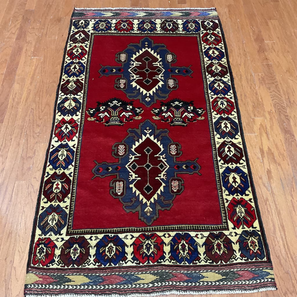 HERAT ORIENTAL Handmade Balouchi Wool Rug - 3'10" x 7'