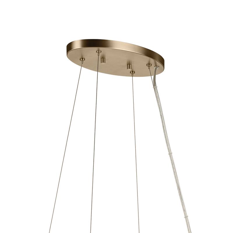 Harpin 52.5 Inch 8 Light Linear Chandelier with Clear Glass in Champagne Bronze