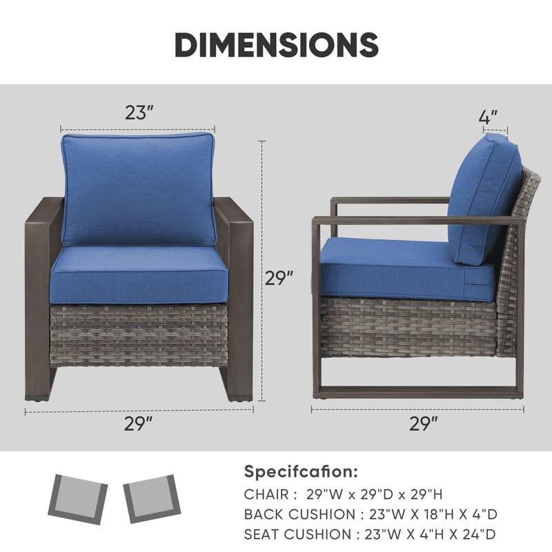 Gymojoy Outdoor Wicker Patio Furniture Chair Set