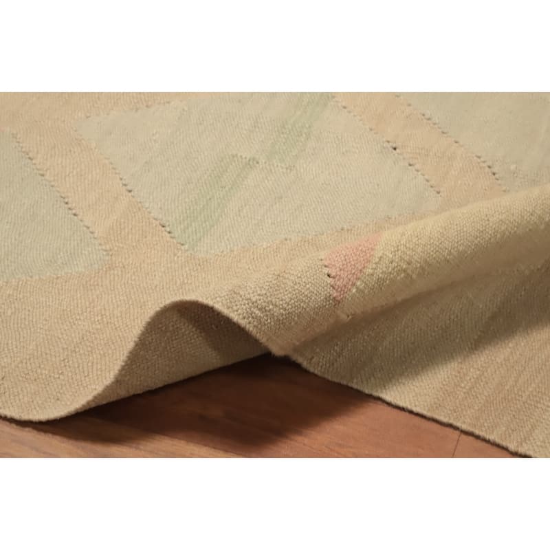 Hand Woven Oriental 100% Wool Carpet Southwestern Modern Multi-Colored Kilim Area Rug - 10' 1'' X 6' 4''