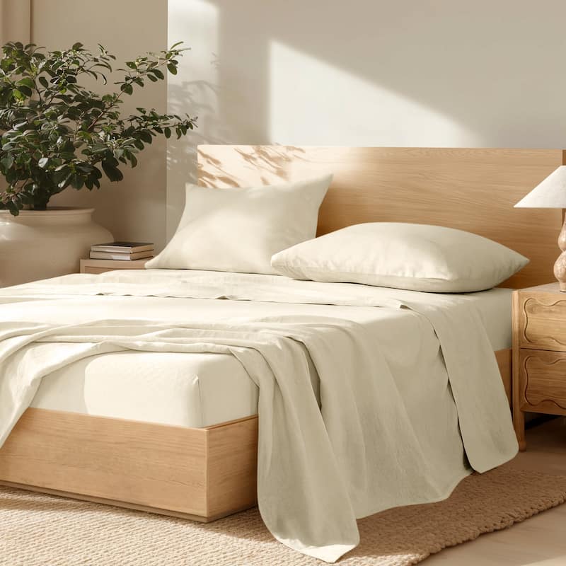 Bare Home Linen Sheet Set - Ultra-Soft Luxury