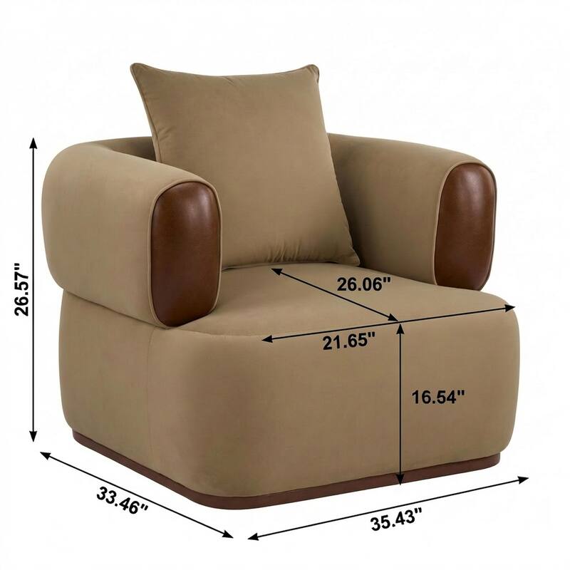 Christopher Knight Home Elyndor Velvet and PU Lounge Chair with Wrap-Around Backrest