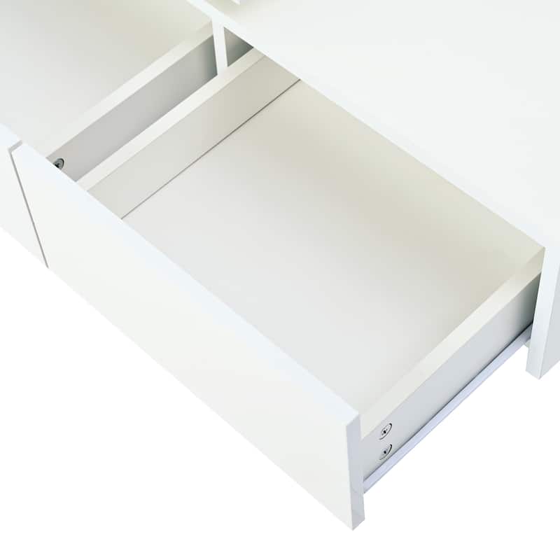 Movable Top Coffee Table with High Gloss finish - 31.5'' D x 31.5" W x 13.2" H