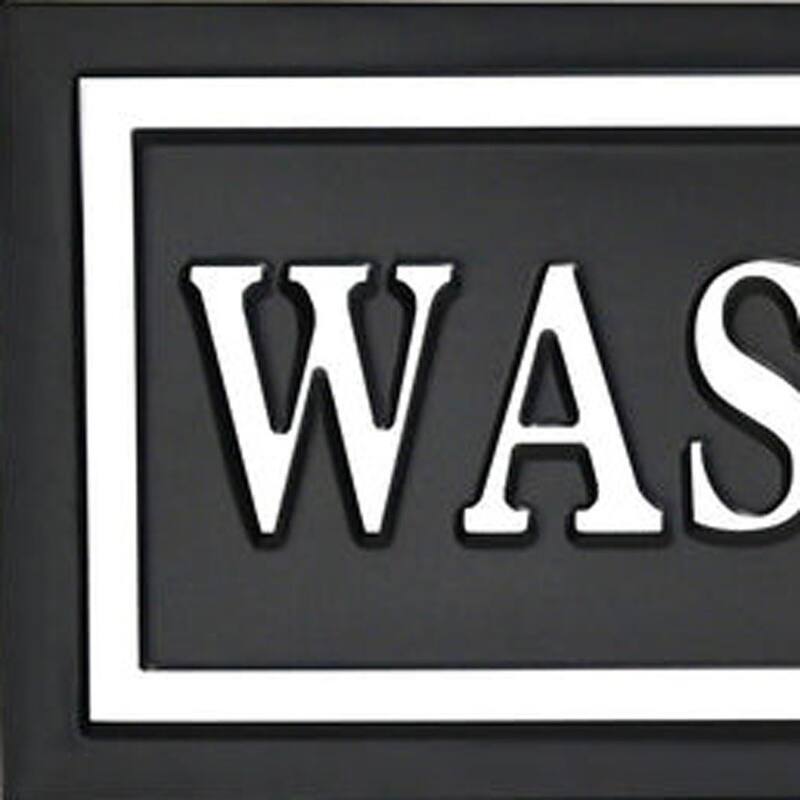 HomeRoots 10" X 36" Black And White Wash Dry Fold Metal Wall Decor