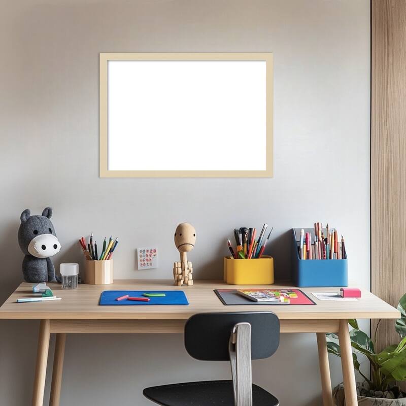 Amanti Art Svelte Clay Grey Framed Dry Erase Magnetic Board