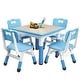 preview thumbnail 41 of 45, Garvee Kids Table and 4 Chairs Set, Graffiti Desktop Plastic Children Art Table, Height Adjustable Table and Chair Set Blue