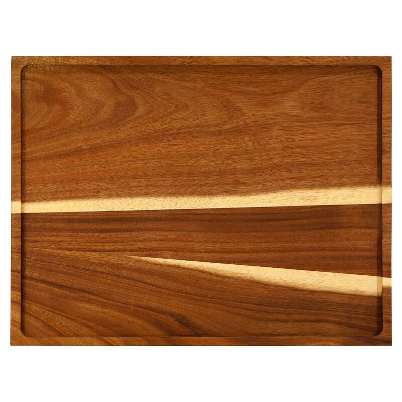 MegaChef 3 Piece Acacia Wood Cutting Board with Maganitized Serving Board Platter