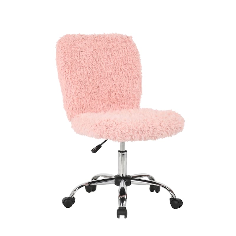 Porthos Home Alva Swivel Office Chair, Shaggy Fabric Upholstery