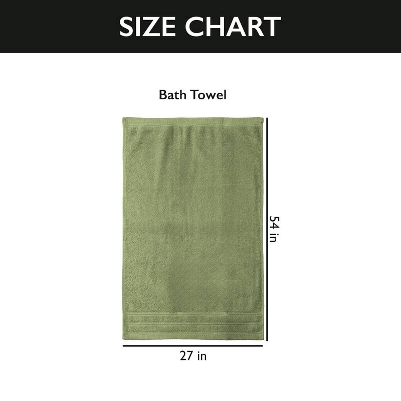 4 Piece Premium Cotton Bath Towels Set 27x54" Soft Absorbent