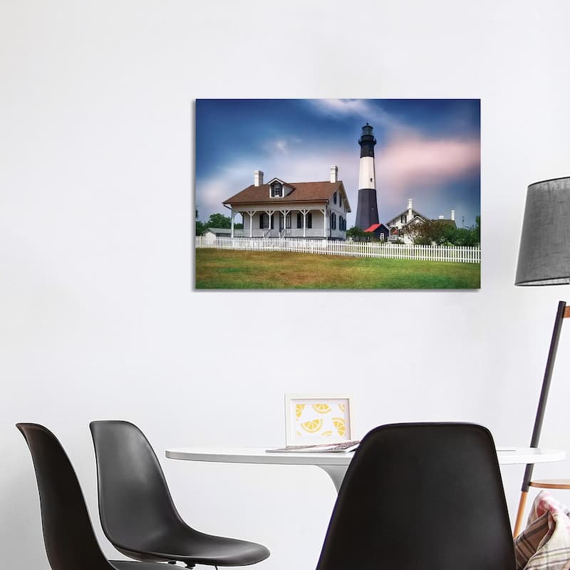 iCanvas "Tybee Island Lighthouse With The Keeper's Cottage, Savannah Beach, Georgia" by George Oze Canvas Print - 26x40x1.5