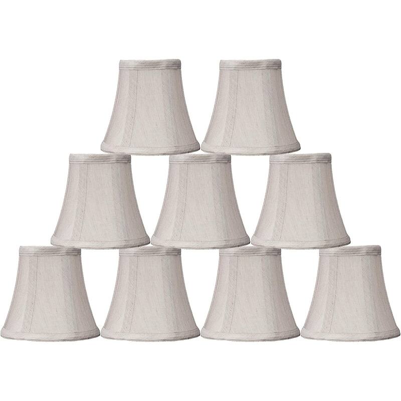 Double Trim Chandelier Mini Lamp Shade, 5-inch, Bell, Clip On, Champange - 5*9