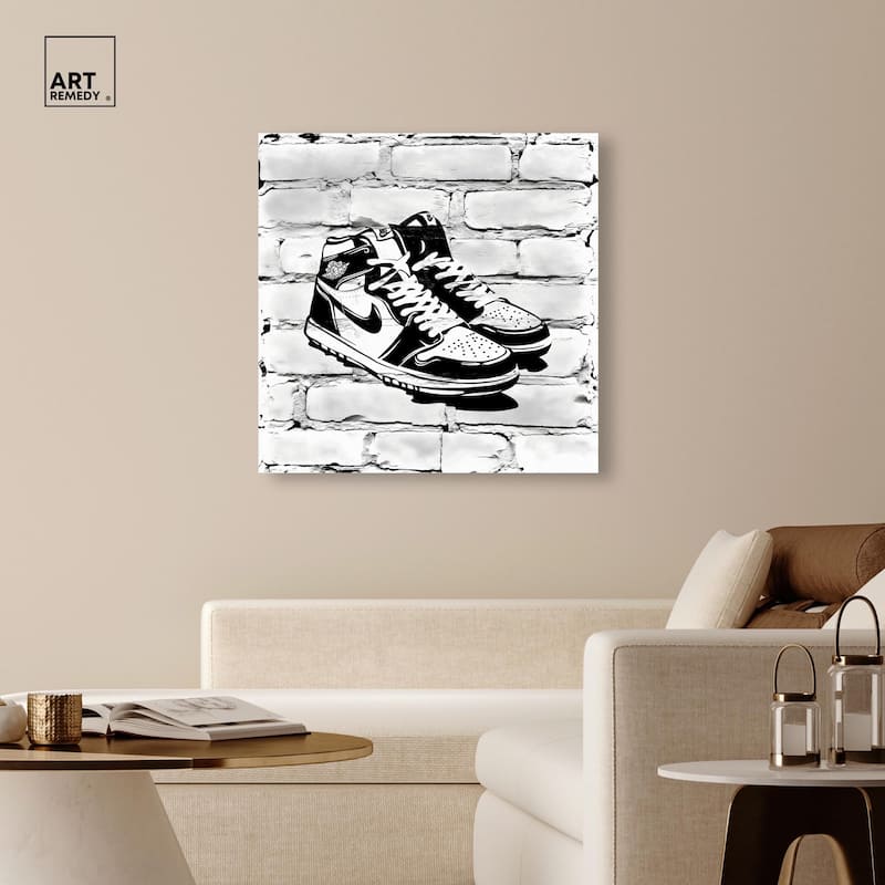 Brick City Jordans Canvas by Art Remedy, Gallery Wrapped