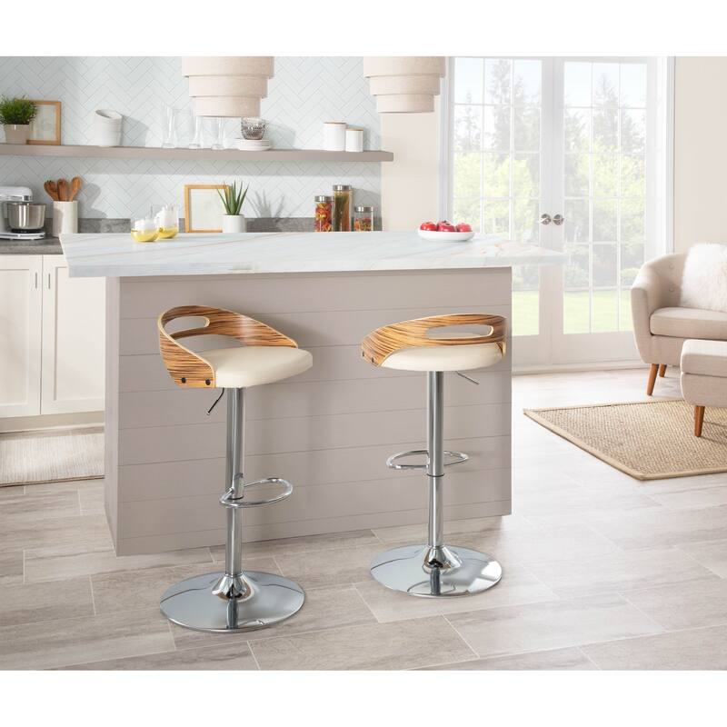 Carson Carrington Simon Adjustable Bar Stool with Oval Footrest (Set of 2)