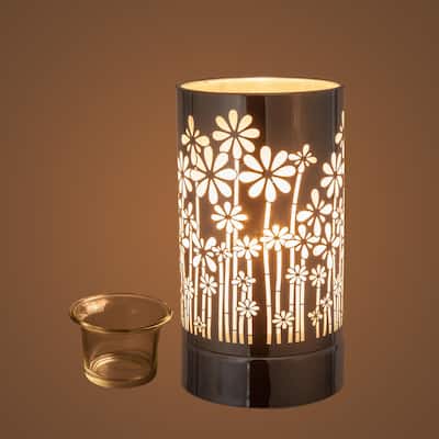 7" Touch lamp/Oil burner/Wax warmer - Silver Garden - 3.75*3.75*7