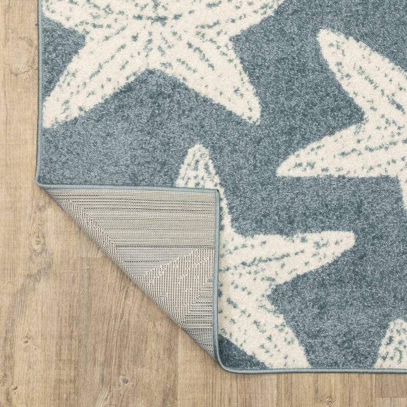 Quartz Coastal Star Fish Blue/ Ivory Area Rug