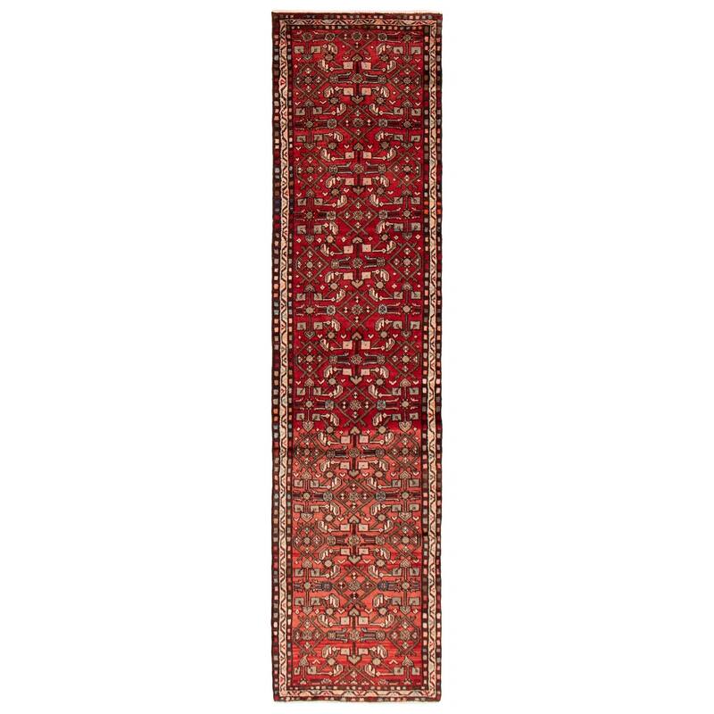 ECARPETGALLERY Hand-knotted Anadol Red Wool Rug - 2'6 x 9'9 - Red - 2'6 x 9'9