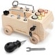 preview thumbnail 1 of 18, Comfy Cubs Busy Board Truck Toy Set for Kids 3+ Natural Wood