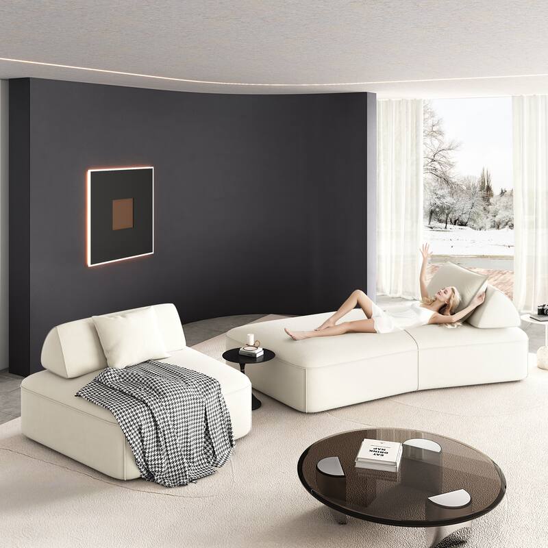Luxury Oversized Modular Sectional Sofa,139" Chenille Upholstered Couch with Removable Backrests, Convertible Chaise Lounge