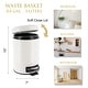 preview thumbnail 4 of 6, Evideco Soft Close Small Round Metal Bathroom Floor Step Trash Can White - 3 liters - 0.8 gal.