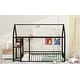 preview thumbnail 18 of 16, Twin Metal House Bed Frame with Built-In Desk Shelves USB Ports and Power Outlets, Space Saving Study