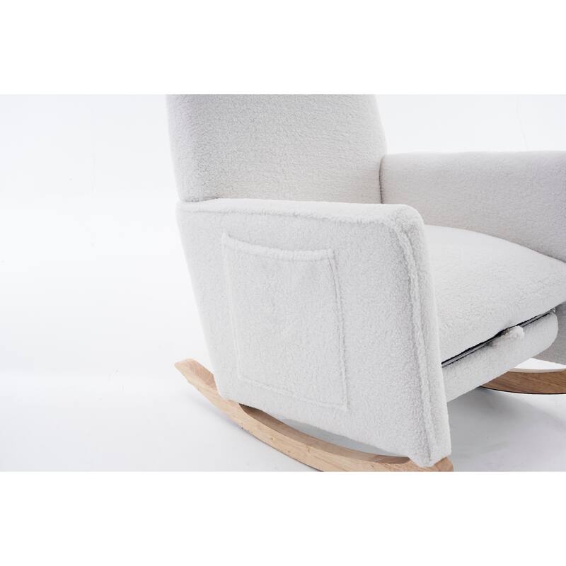 Comfortable Rocking Chair with Adjustable Footrest and Spacious Seat, Perfect for Relaxation and Leisure.
