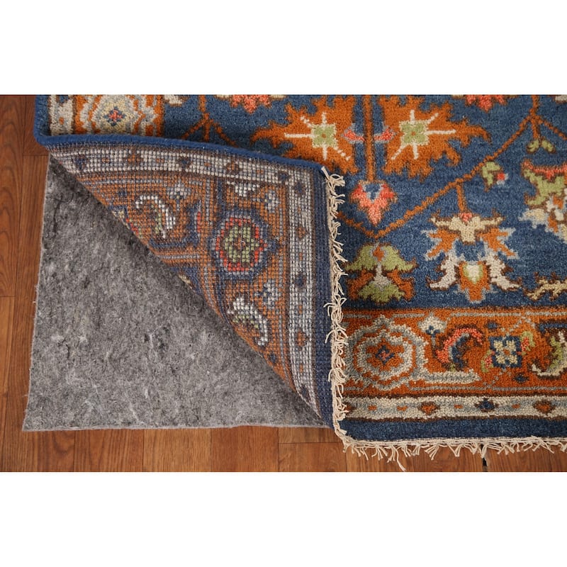 Blue Floral Heriz Serapi Indian Accent Rug Handmade Wool Carpet - 3'0"x 5'0"