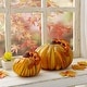 preview thumbnail 7 of 13, Glitzhome Thanksgiving Handblown Glass Pumpkins Set Fall Harvest Table Centerpieces