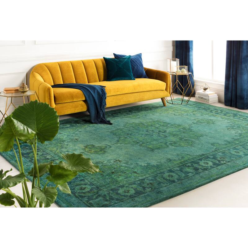 Hand-Tufted Linhope Oriental Wool Area Rug - 3'3" x 5'3" - Olive