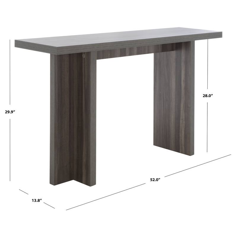 SAFAVIEH Thora Large Console Table - 52" W x 14" D x 30" H - 52Wx14Dx30H - Slate Grey
