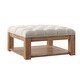 preview thumbnail 24 of 26, Lennon Pine Storage Ottoman Coffee Table by iNSPIRE Q Artisan Beige Linen - Button Tufts
