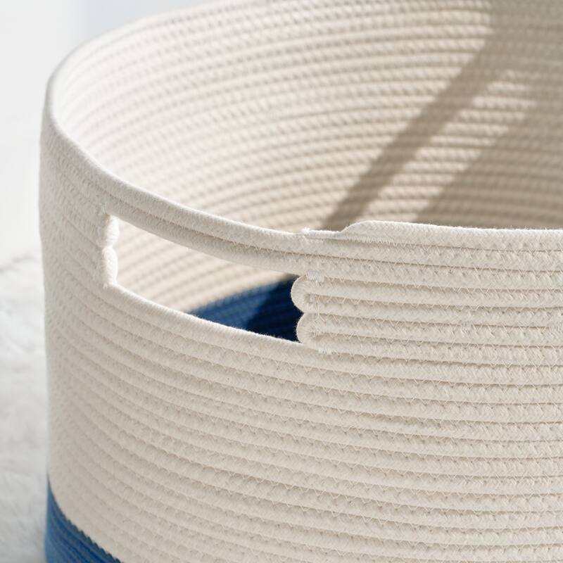 Cotton Round Laundry and Storage Basket - M