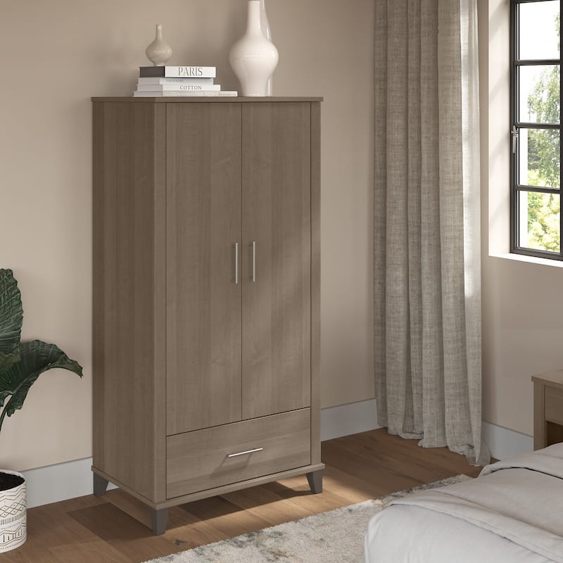 Somerset Large Armoire Cabinet by Bush Furniture - Ash Gray