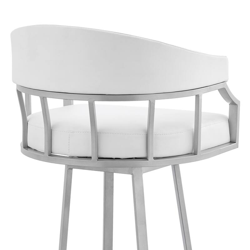 Valerie Modern Swivel Bar Stool, Upholstered Counter Height Chair with Metal Frame