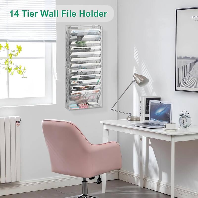 Hanging Wall File Holder, Paper Storage Organizer