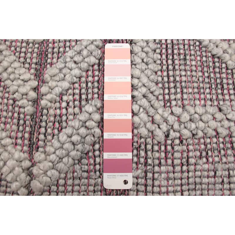 ECARPETGALLERY Braid weave Sienna Pink Wool Rug - 6'1 x 9'0