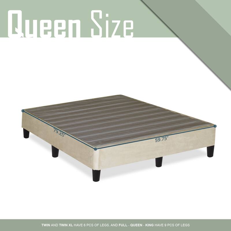 Onetan, 13” Platform Bed for Mattress with Leg, Beige