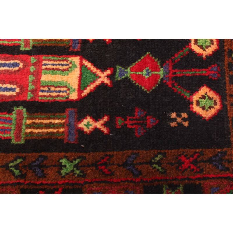 ECARPETGALLERY Hand-knotted Teimani Black Wool Rug - 3'2 x 4'9