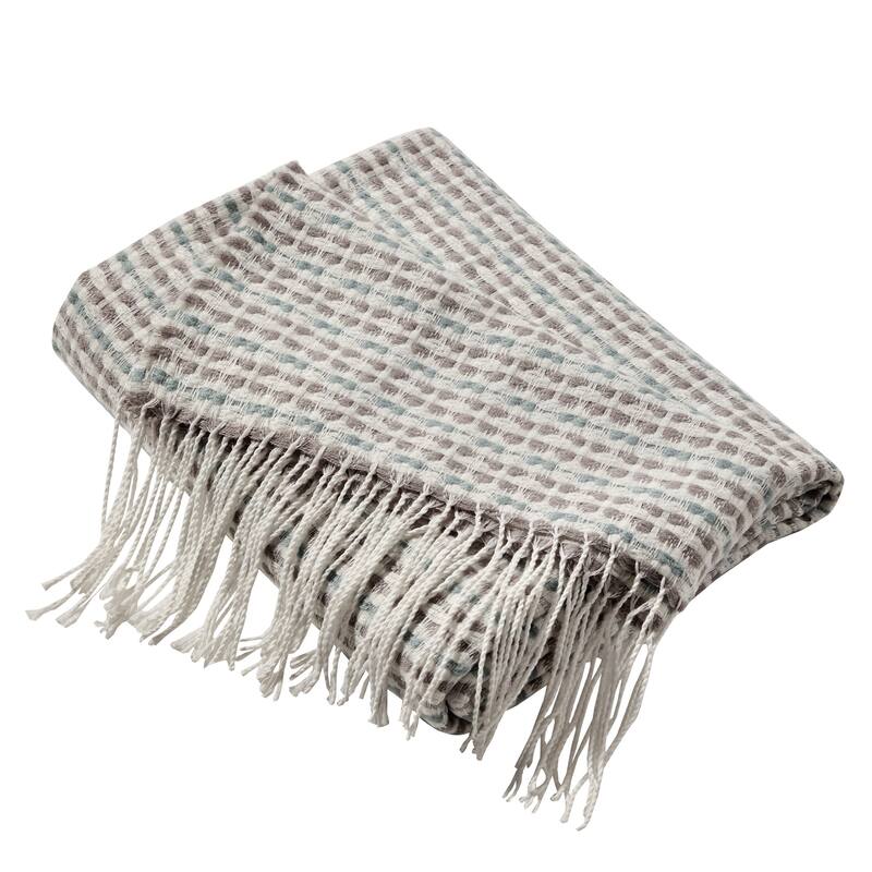 Wellco Ultra Soft Knitted Throw Blanket With Boho Tassels - 50" x 60", Stripe Patterns