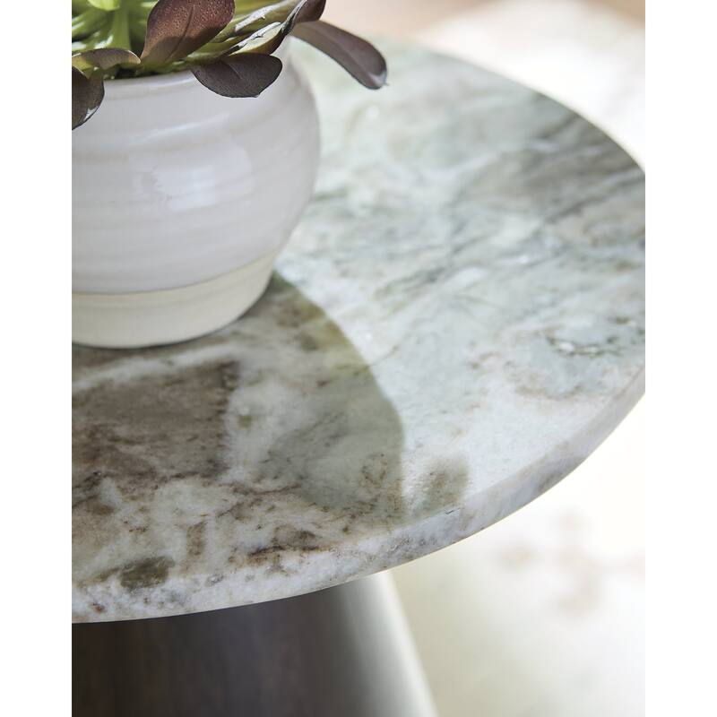Signature Design by Ashley Waltnor Brown/Gray Accent Table - 15.25" W x 15.25" D x 21.13" H