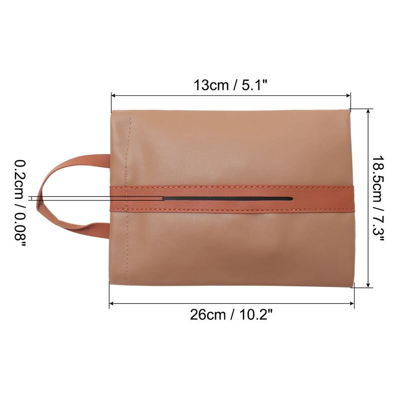 Car Tissue Holder, Napkin Paper Towel Dispenser Case with Handle Strap - 23.5x13x2cm